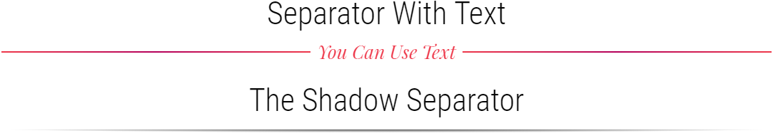 Divi text & shadow separators examples