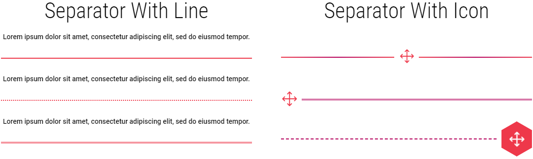 Divi line & icon separators examples