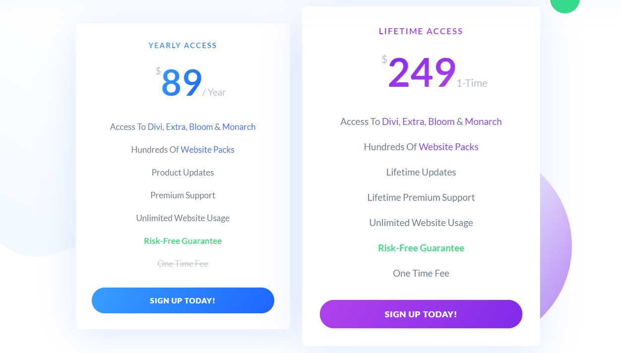 Divi Pricing vs Oxygen