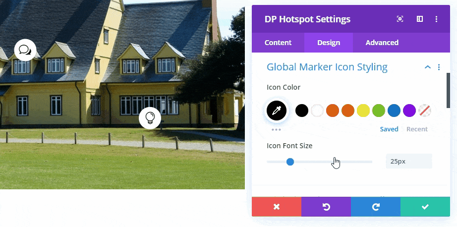 Divi Image Hotspot Global Marker Icon Styling