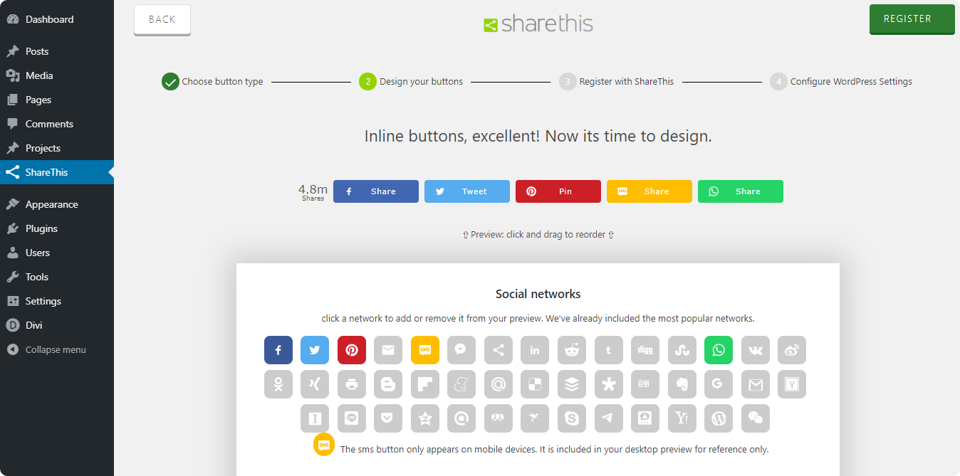 How to add WhatsApp to WordPress for posts sharing, step 2