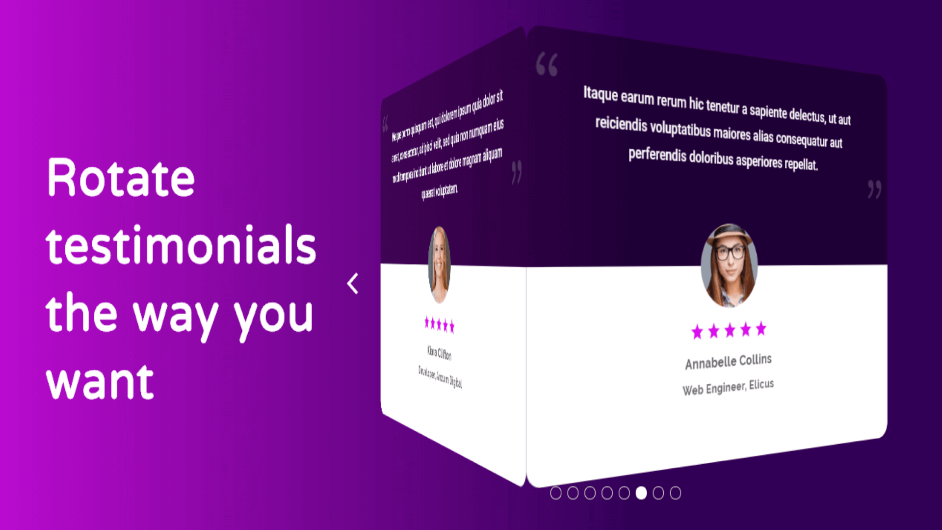 the design example for testimonial slider divi theme