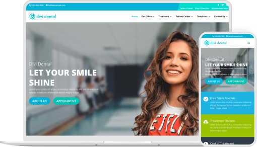 Divi Dental is a ready to use child theme to create dentist website with Divi