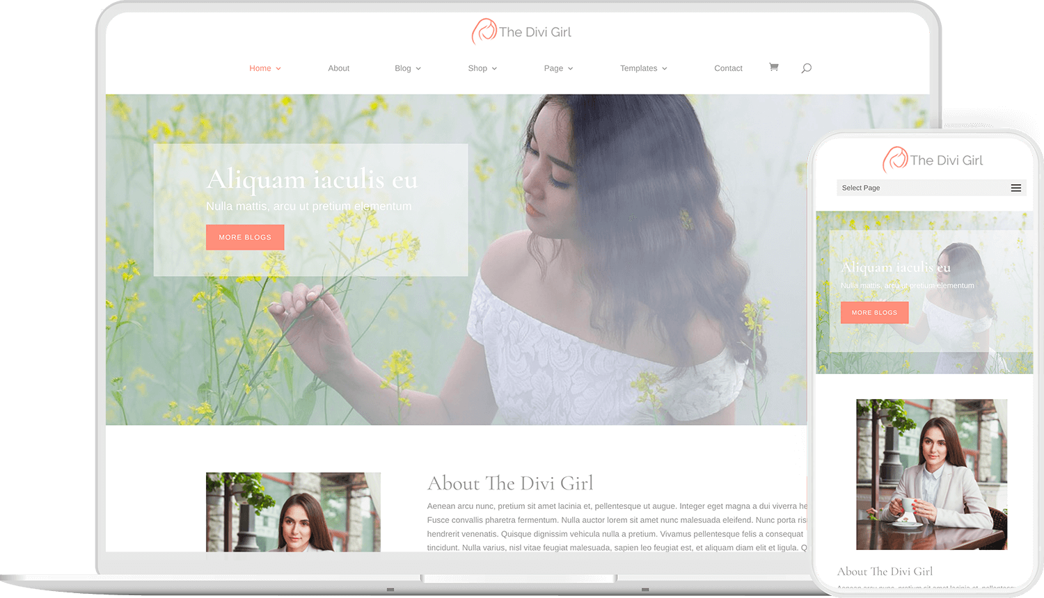 Divi Girl child theme provides you with layouts and options to create website for female professionals in Divi