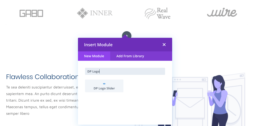 Insertion of Divi Logo Slider module