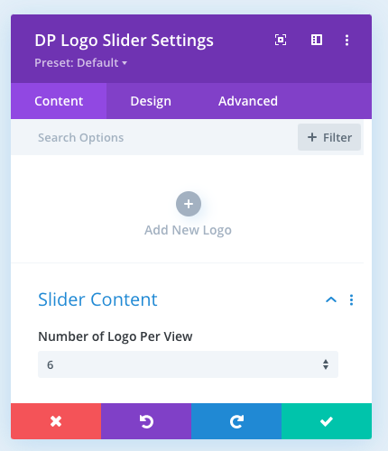 Logo slider content setting