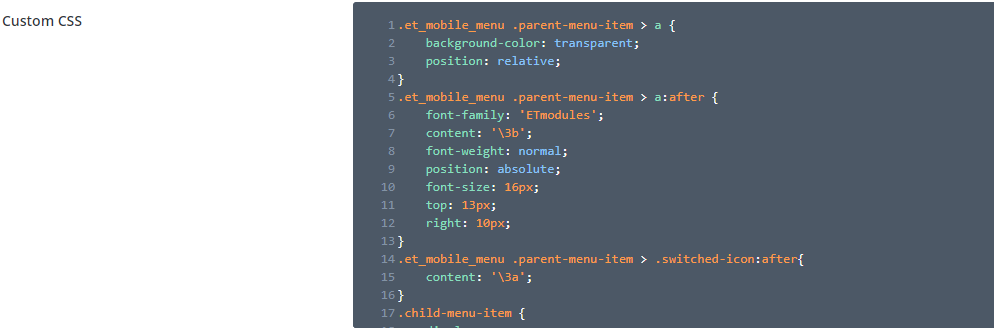 CSS for nested menu