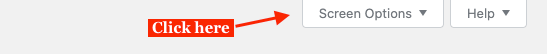 Screen options in WordPress