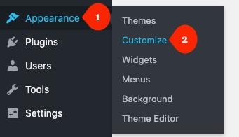 WordPress site title and tagline in customizer settings