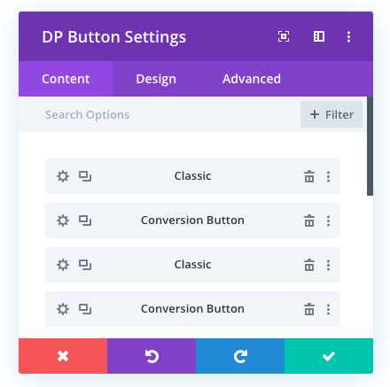 advanced button with multiple button options