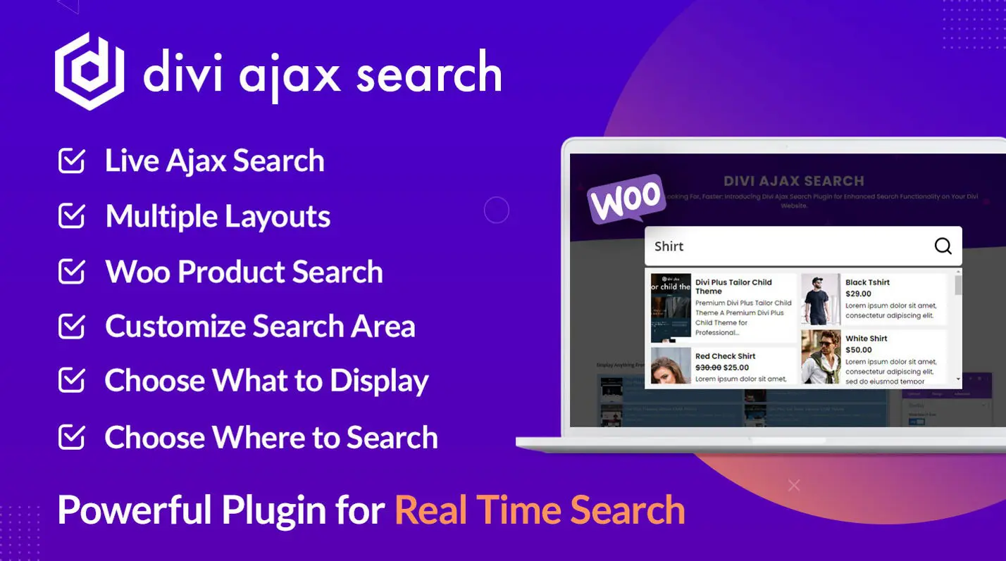 Divi Ajax Search