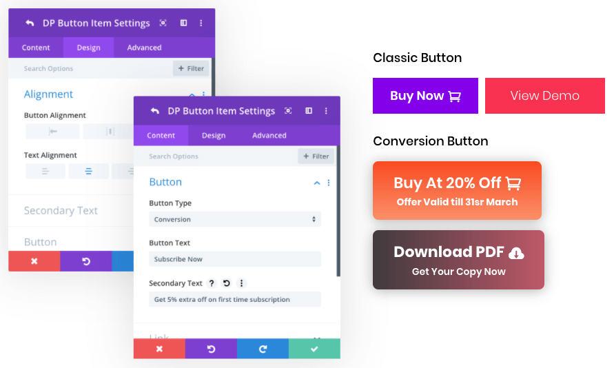 Use icon on button with hover effects