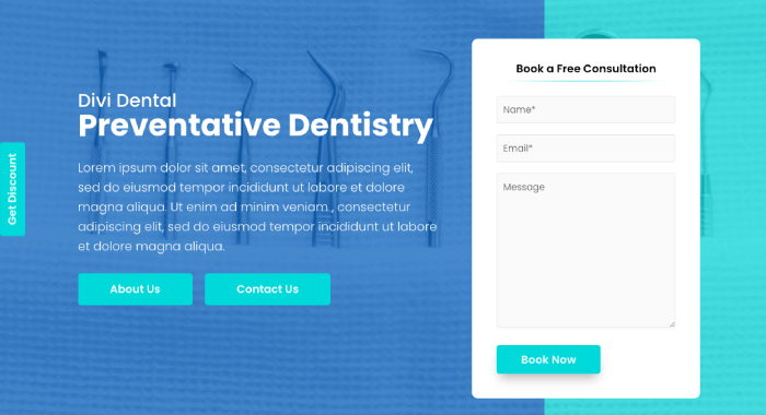 Divi Plus dental starter template