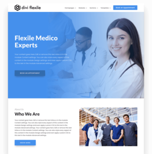 Medical homepage layout