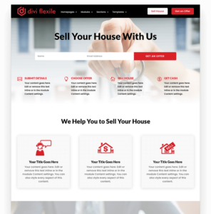 Real estate homepage layout