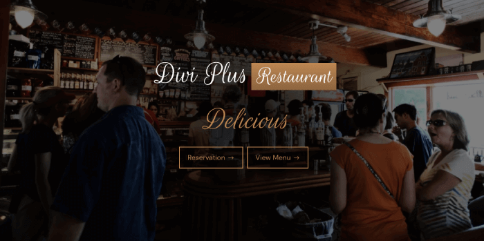 Restaurant Divi Plus starter template