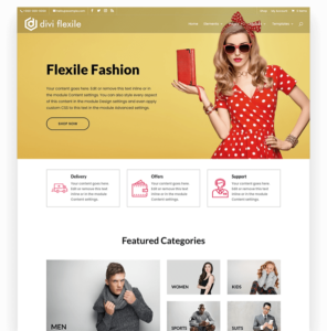 Store homepage layout for Divi