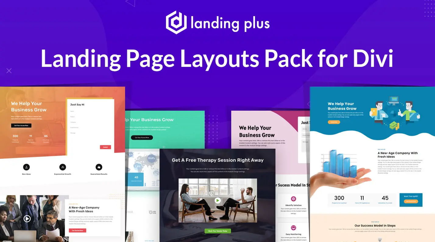 Divi layouts pack of landing pages