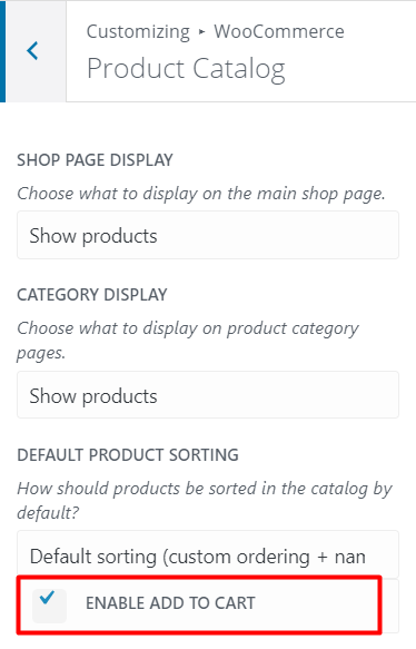 Enable Add to Cart button option
