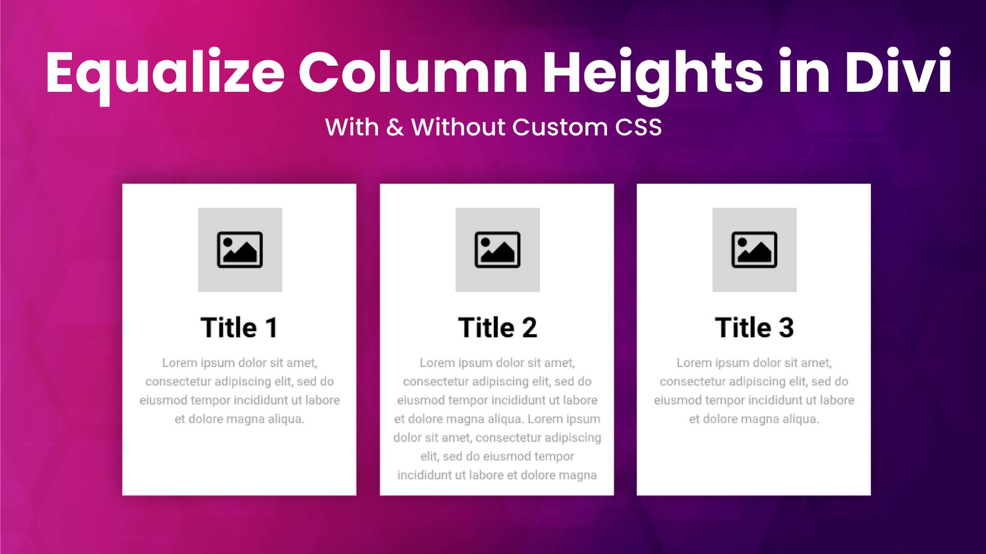 How to equalize column heights in - Divi Extended