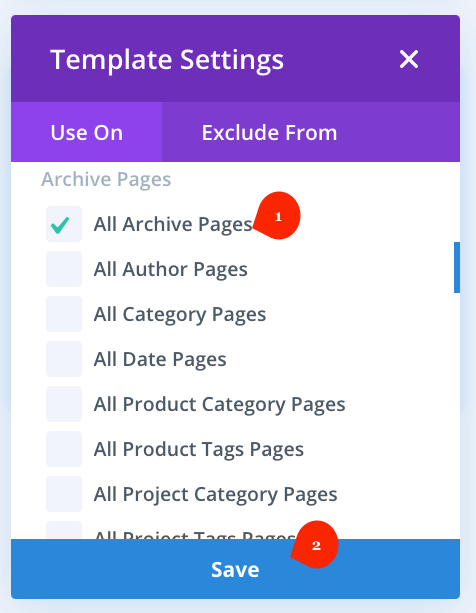 Template assignment for all archive pages