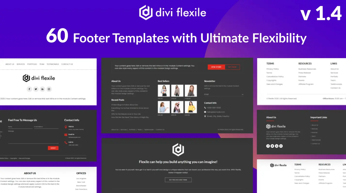 divi footers et flexile 1.4