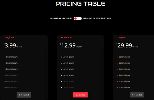 video game pricing layout pack