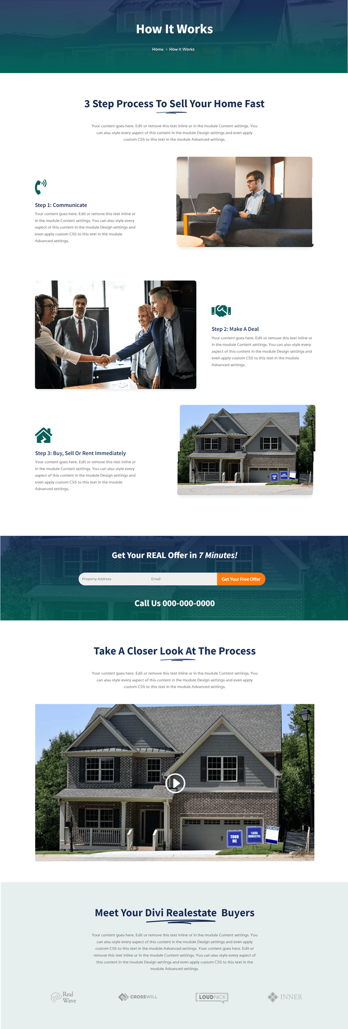 Divi Plus Home Buyers child theme how it works page