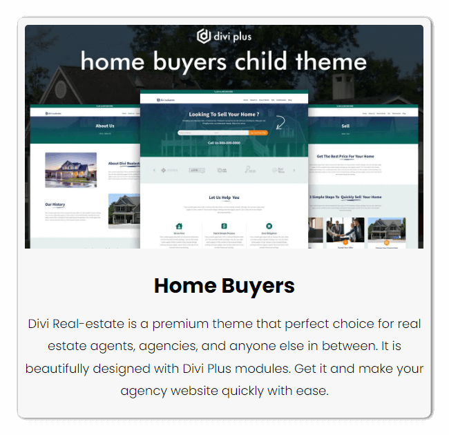 Divi Plus Home Buyers child theme