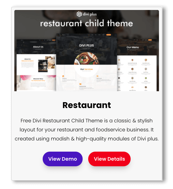 free divi restaurant layout 