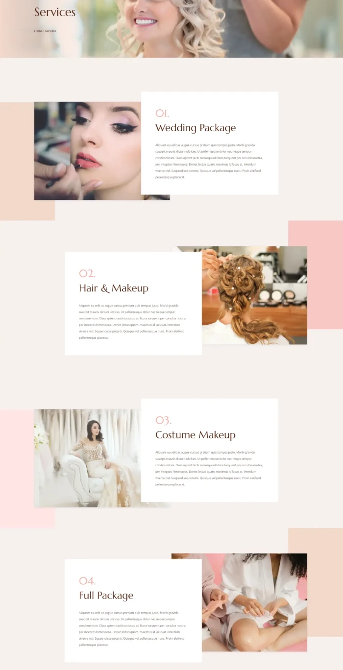 Divi Plus Salon child theme services