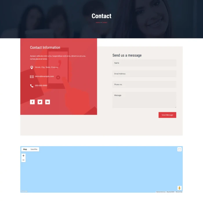 Divi Plus University child theme contact