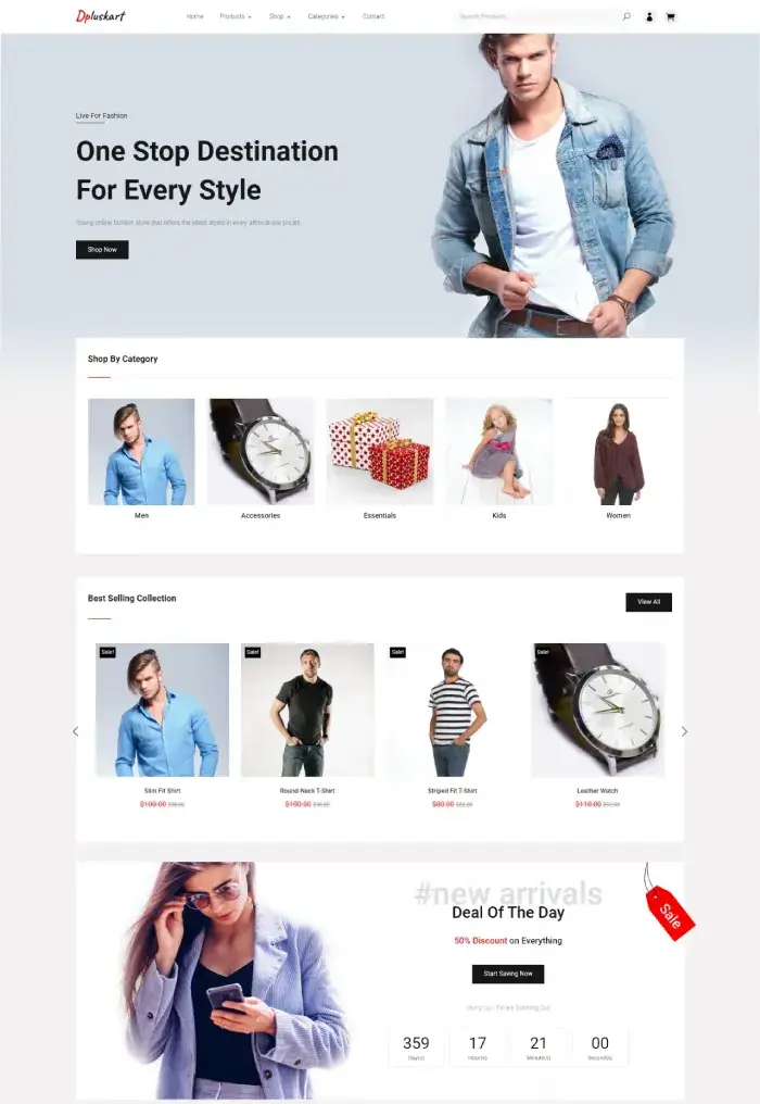 Divi Plus eCommerce Child theme homepage