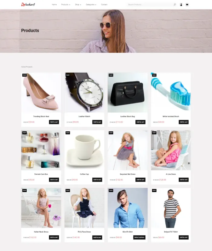 Divi Plus eCommerce Products page