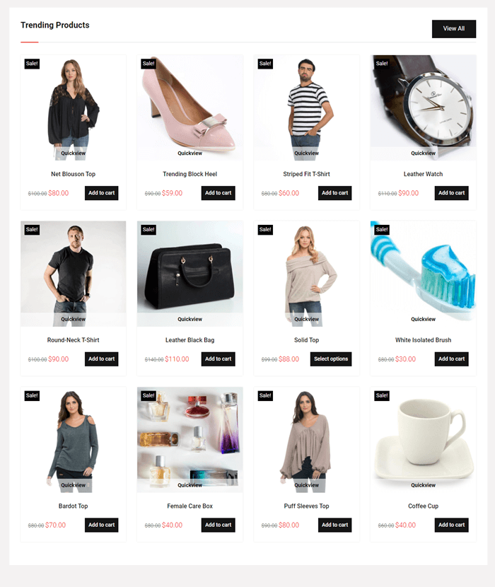 Divi Plus eCommerce homepage trending section