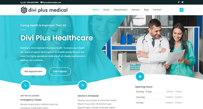 divi medical template