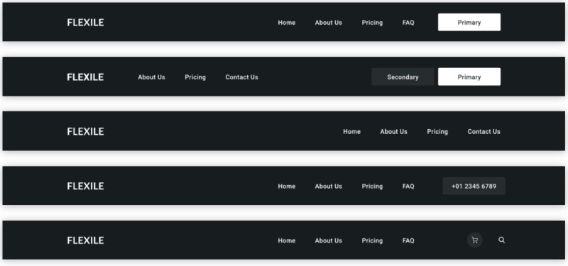 Flexile Divi header layouts