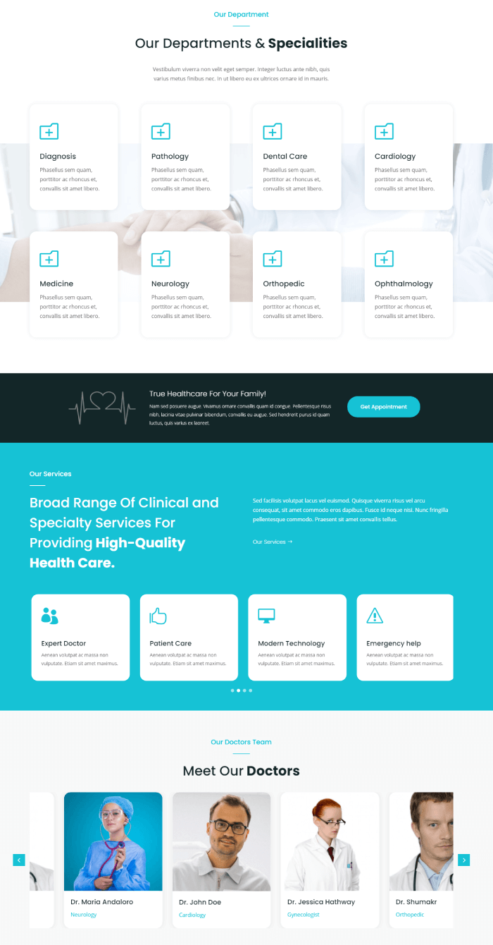 free divi medical layout