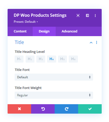 Divi Plus WooCommerce Products Title Text Customizations