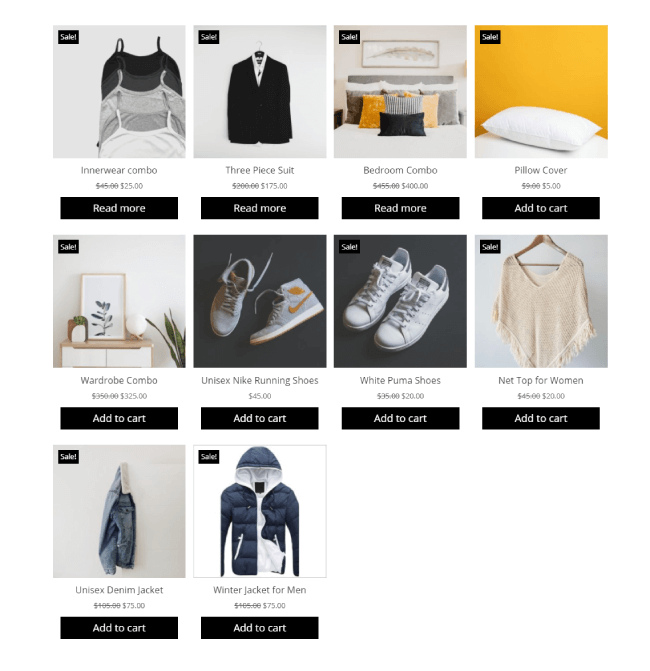 Divi Plus WooCommerce Products layout 1