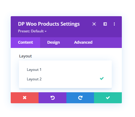 Divi Plus WooCommerce Products layout option