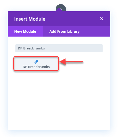 Inserting Divi Plus Breadcrumbs Module for breadcrumbs Divi Rich Snippets