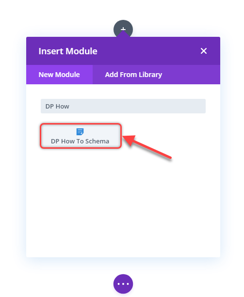 Inserting Divi Plus How to Schema Module