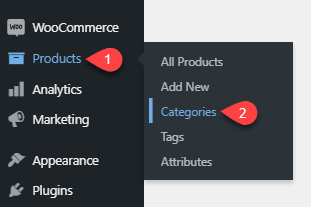Opening WooCommerce Products category option