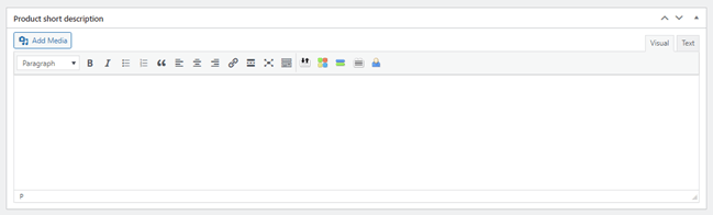Product short description tab in WooCommerce product editor