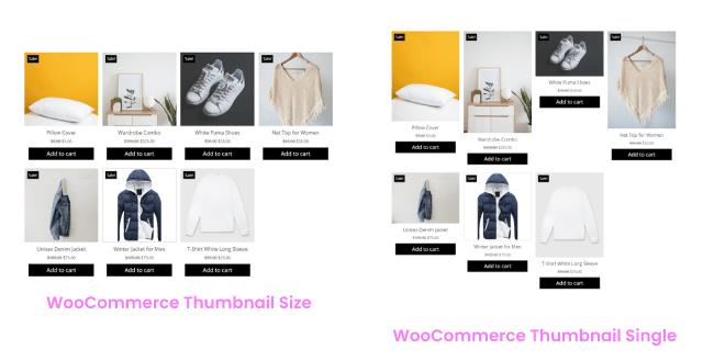 WooCommerce Products Thumbnail Size Variation