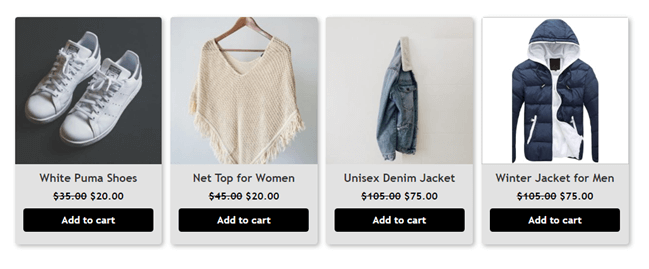 WooCommerce Products with box shadow and border styles applies