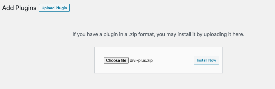 Divi Plus installation