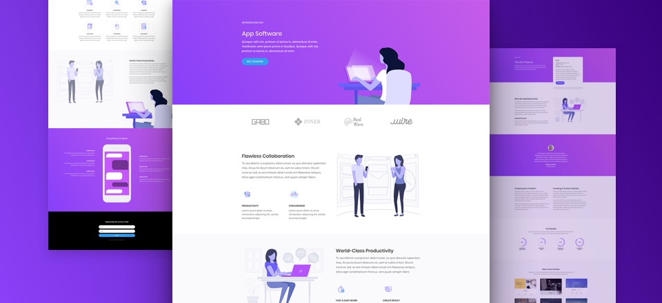 Divi software marketing layout