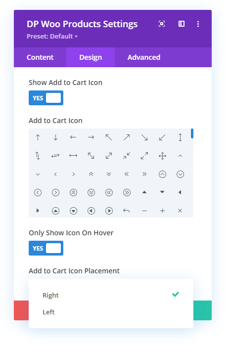 Add to Cart Button Icon option